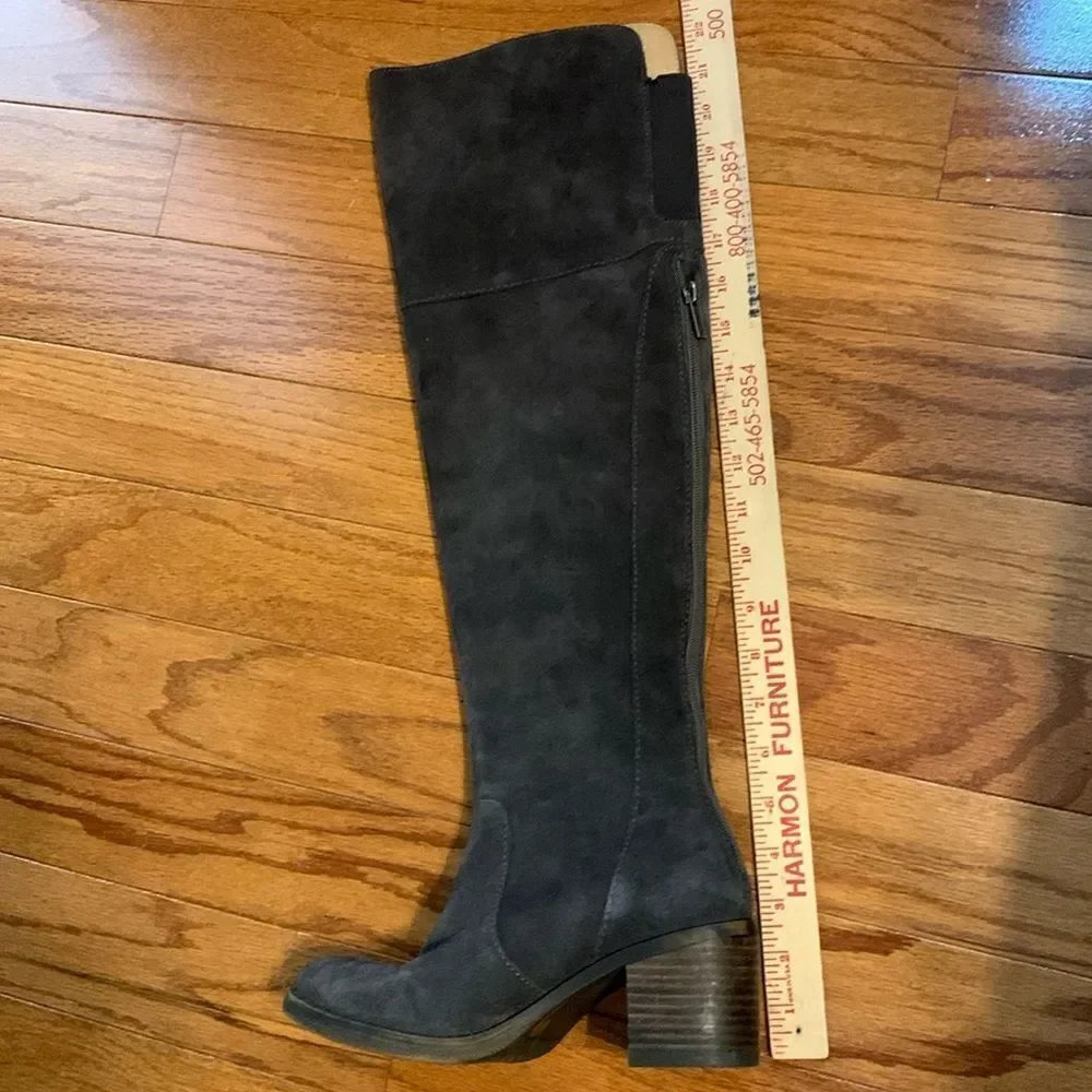 Lucky Brand Size 6 gray suede Rayla over the knee riding boot.